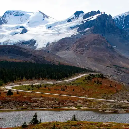 An image of the road to the Glacier during fall.